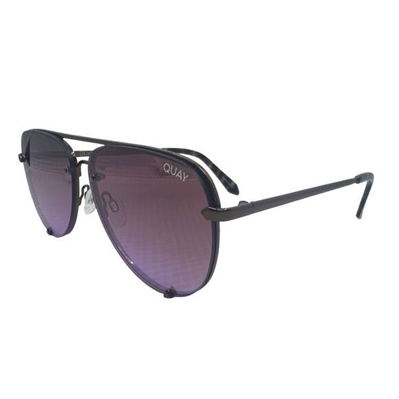 QUAY Australia High Key Mini Rimless Sunglasses - Bronze / Pink / Brown Fade - Picture 1 of 7